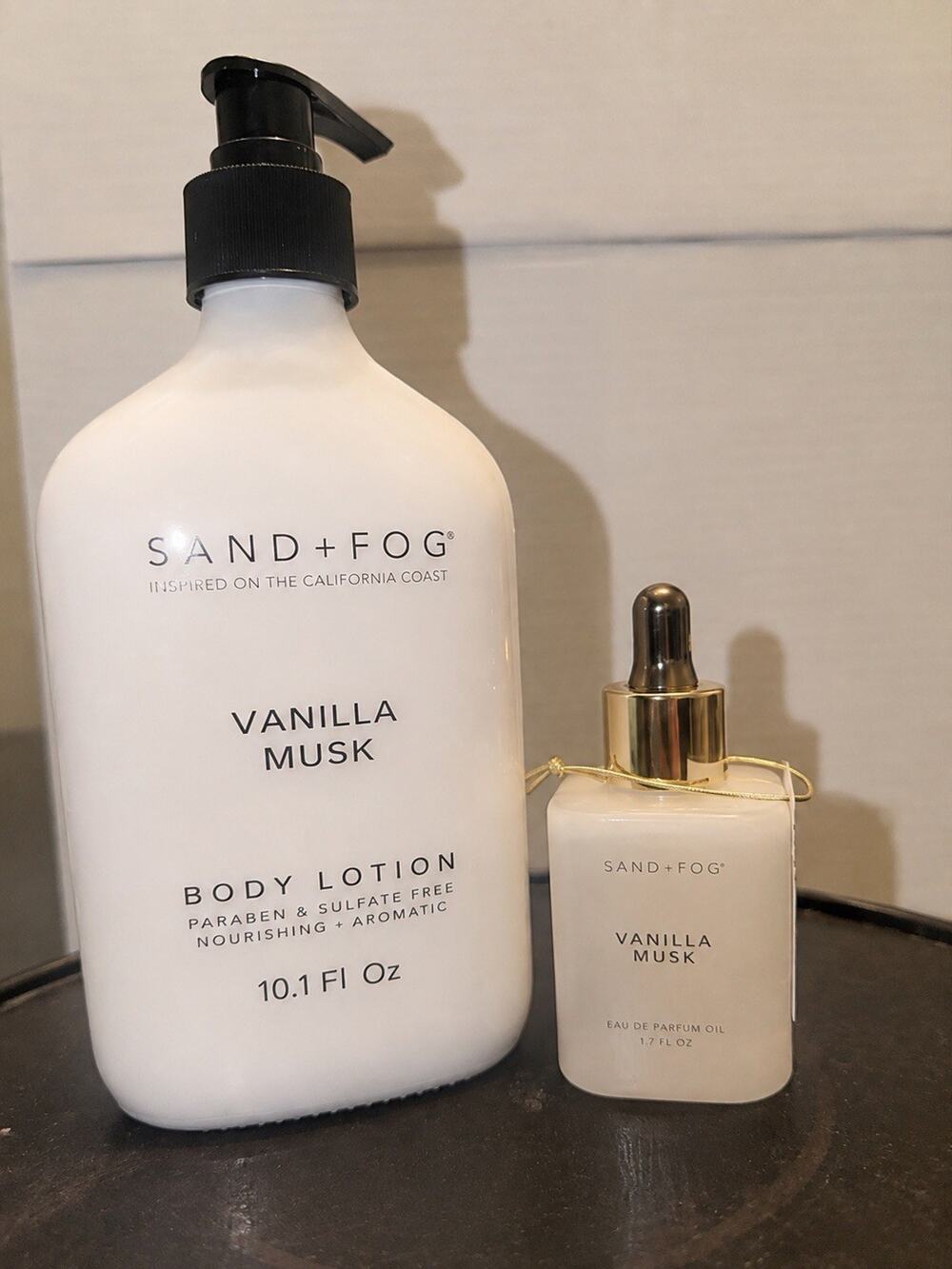 Sand + Fog 2 Pc Vanilla Musk Body Lotion 10.1 oz + Perfume Oil 1.7 oz ~ New